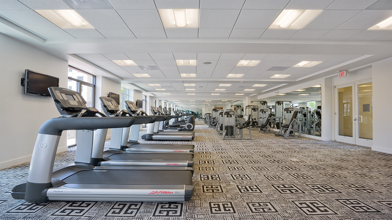 24-hr. fitness center with cardio and strength training
