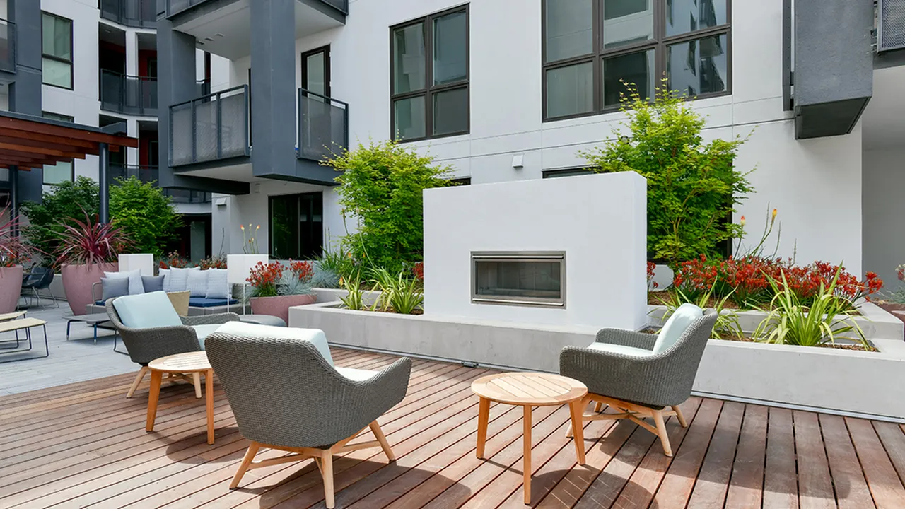 Lounge with fireplace