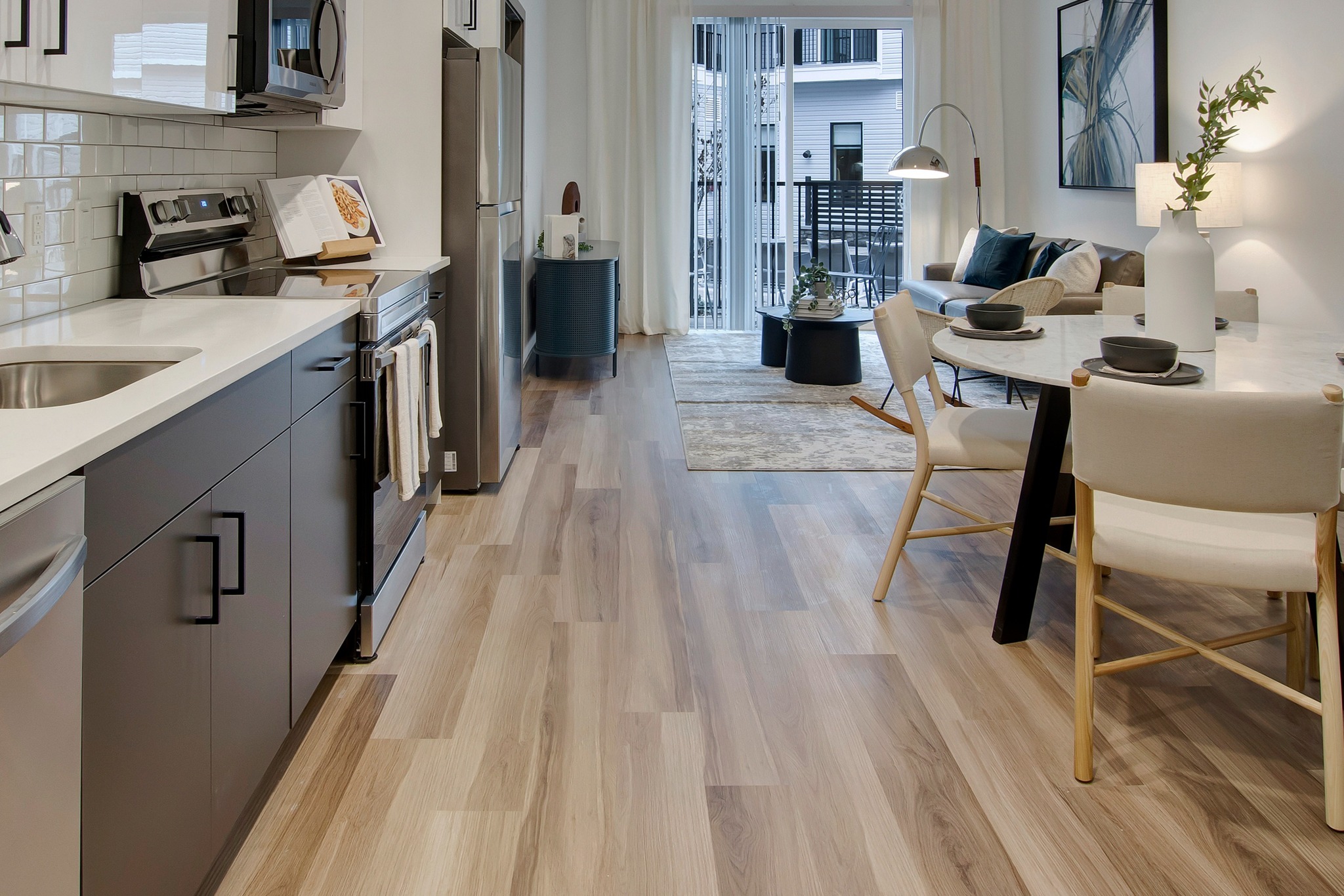 wood plank-style flooring at modera berkeley heights apartments new jersey