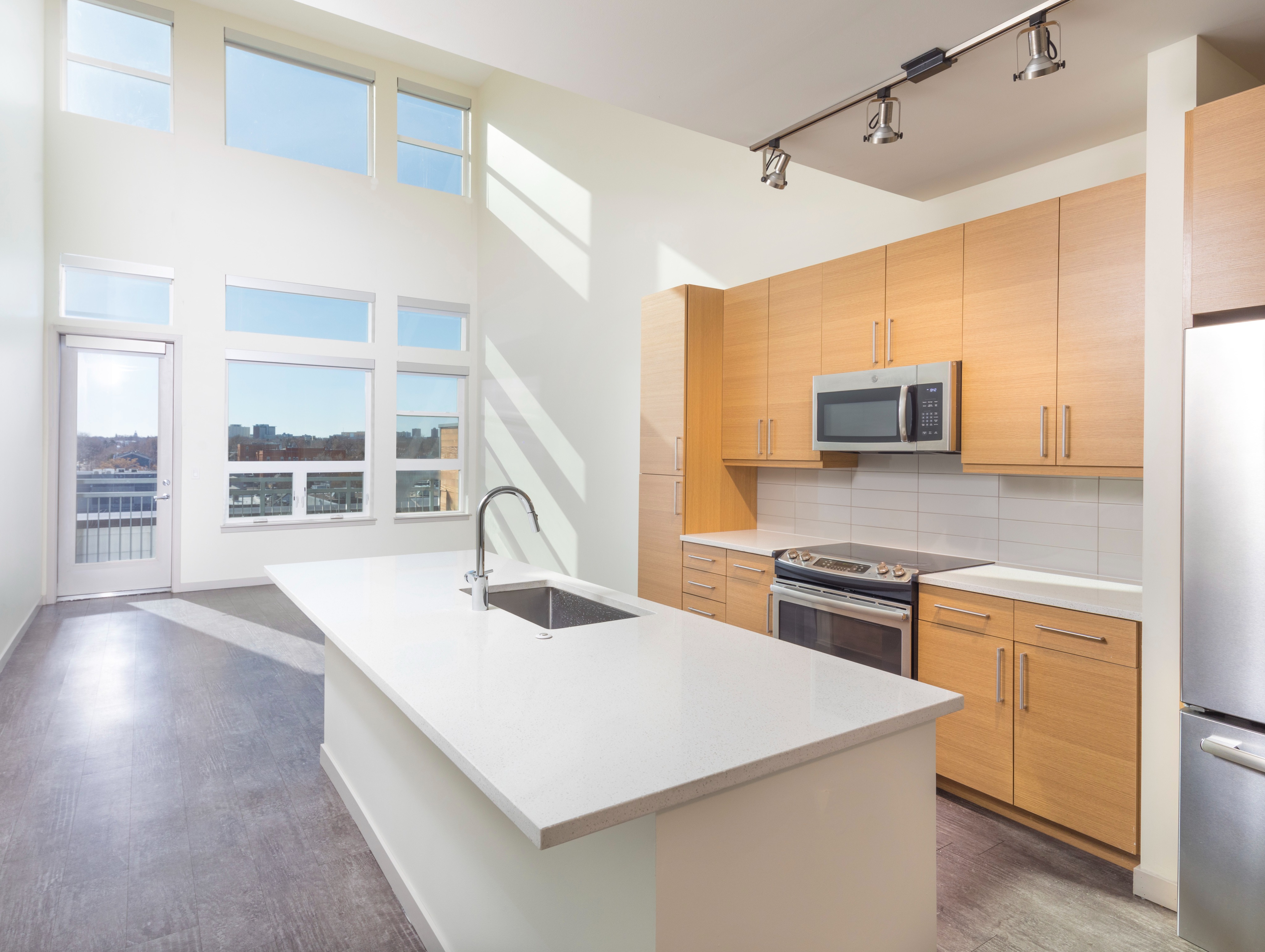 loft layout with large high-ceilings at modera river north apartment homes for rent in denver colorado