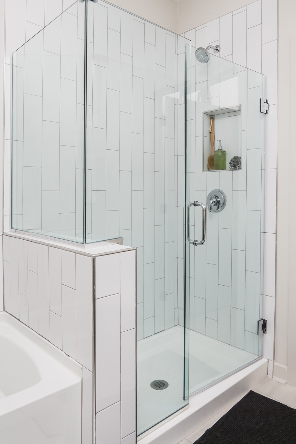 frameless glass shower at modera decatur apartment homes for rent in georgia