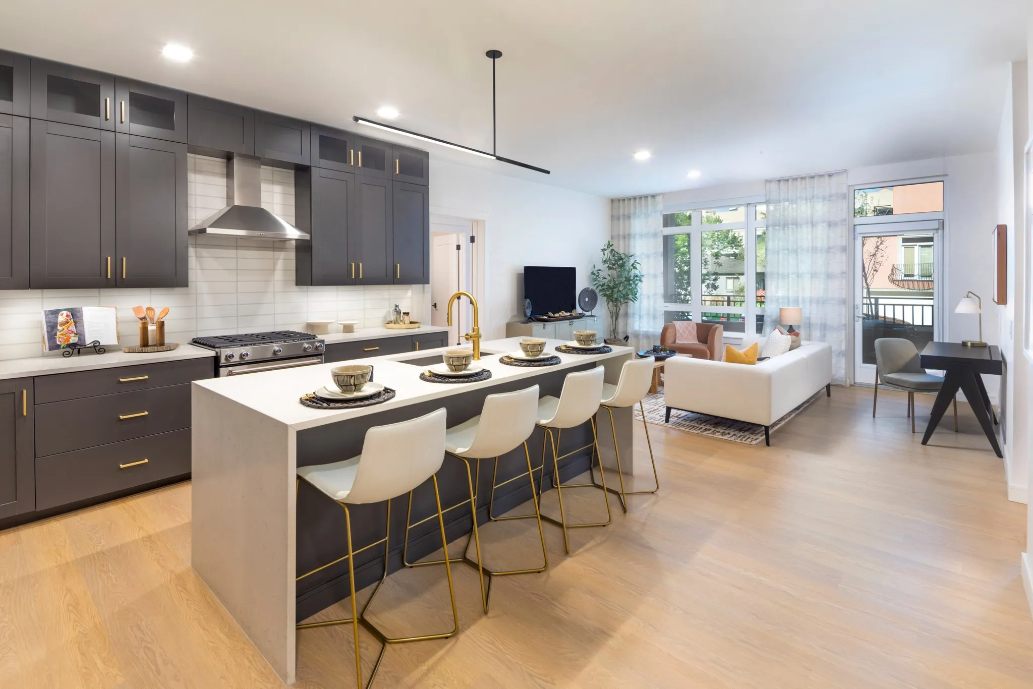 high-end kitchen sink at modera cherry creek apartments denver