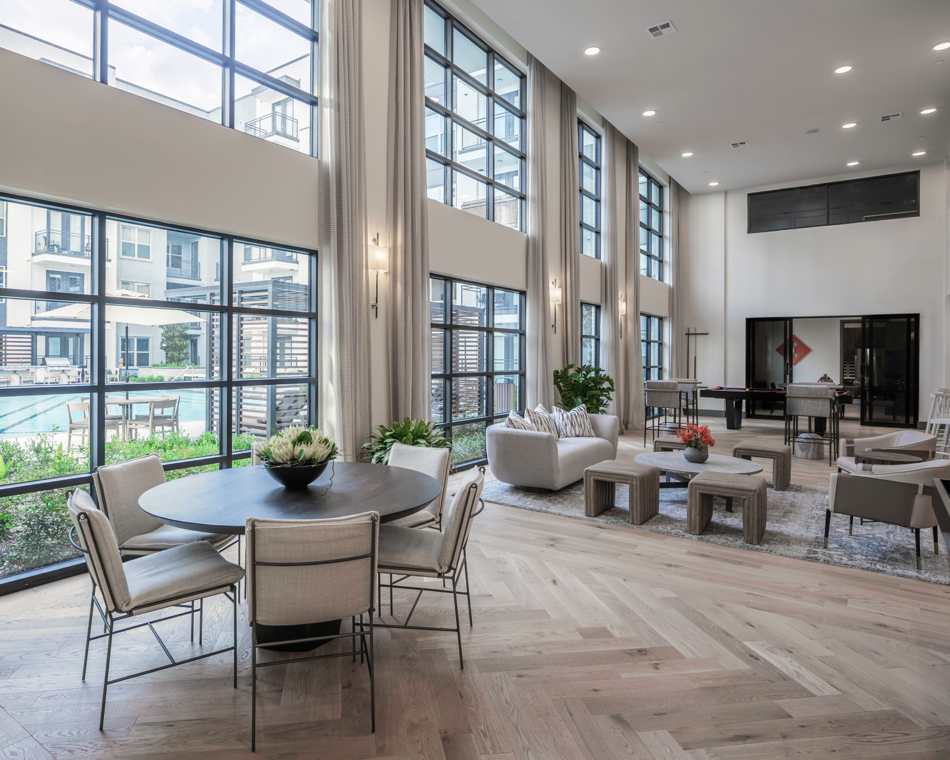 Stunning Lobby with Reading Nooks + Coffee Bar