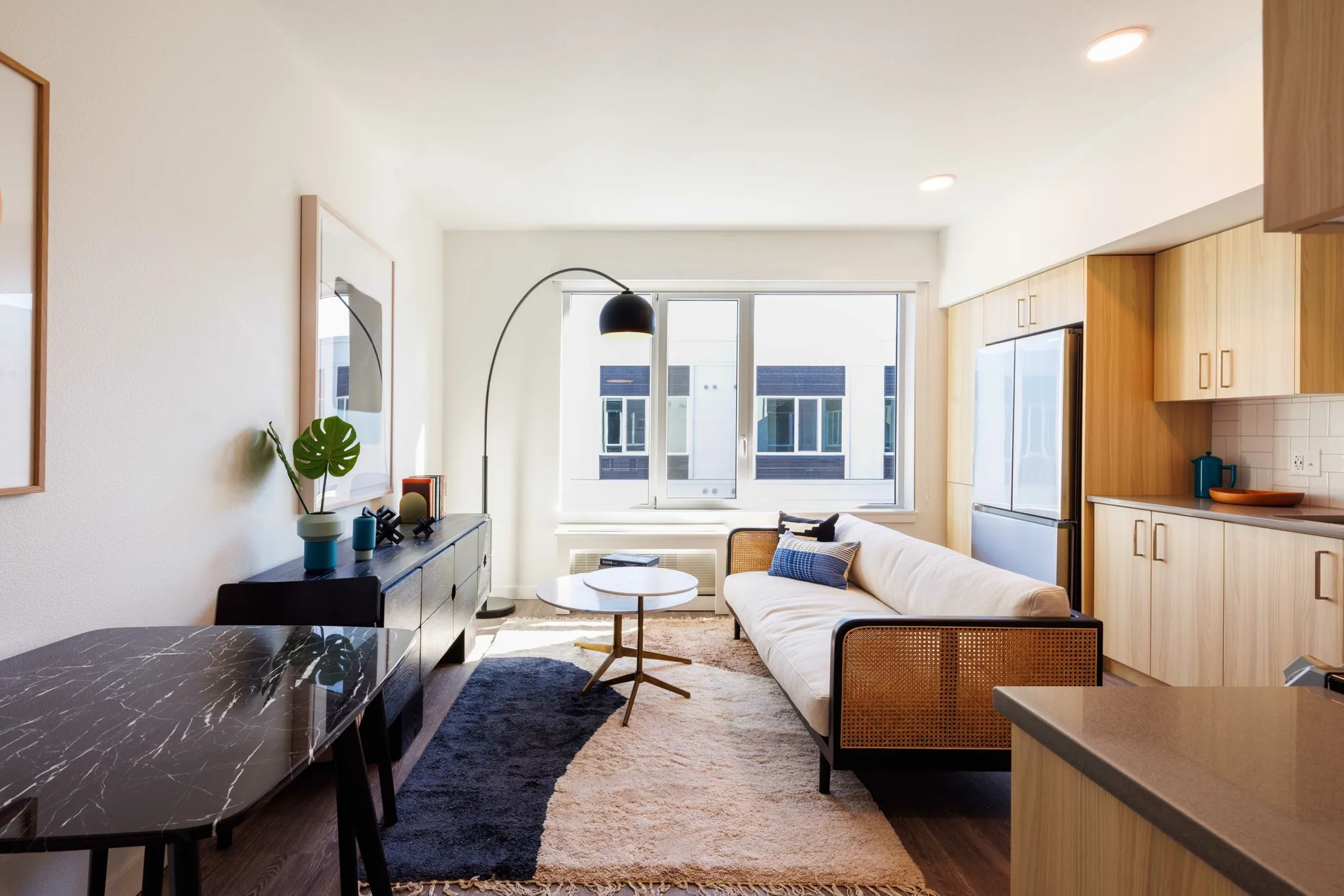 studio living room at modera morrison apartments in portland or