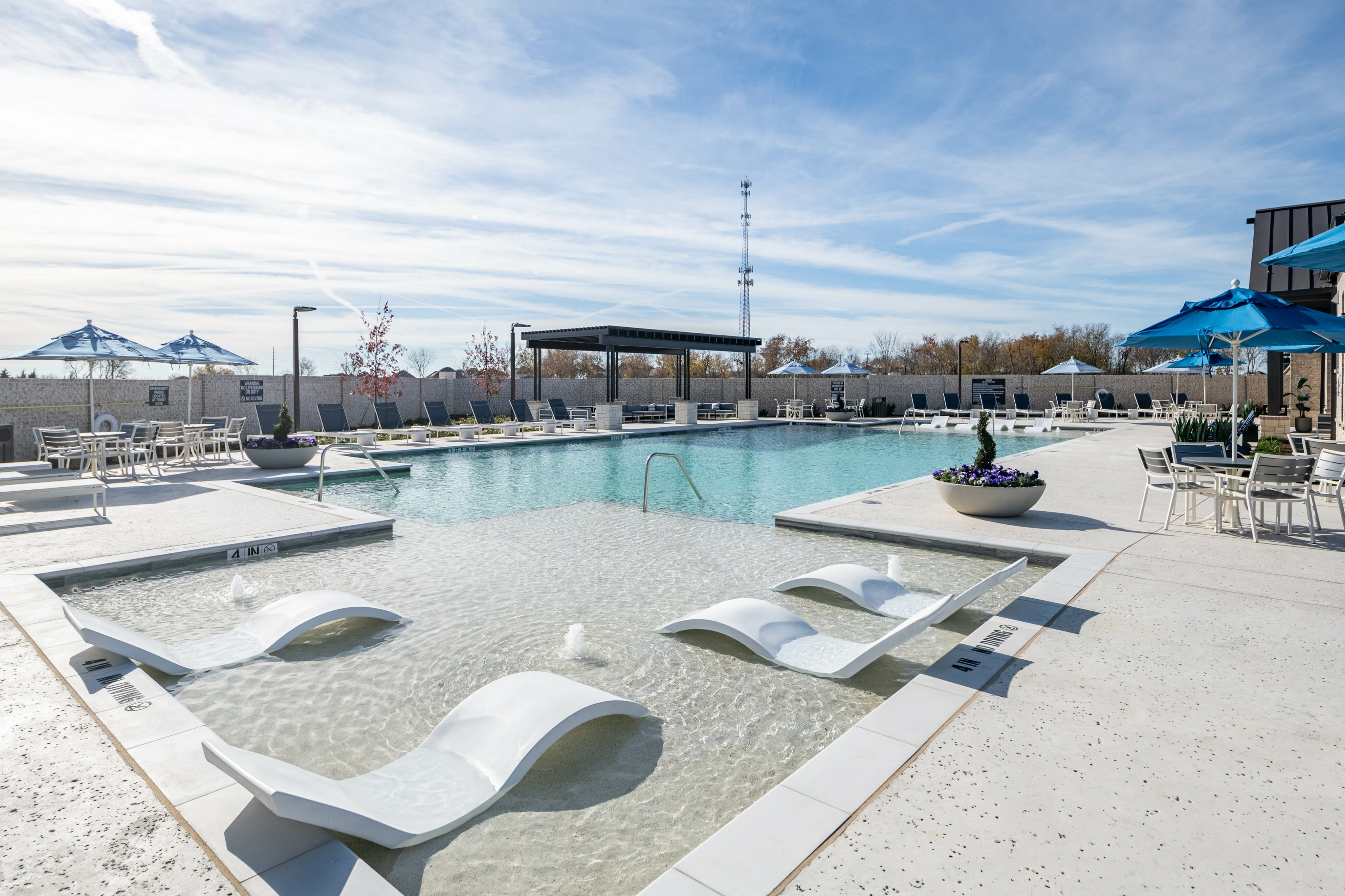 resort style pool and sundeck at amavi celina single family homes for rent in texas