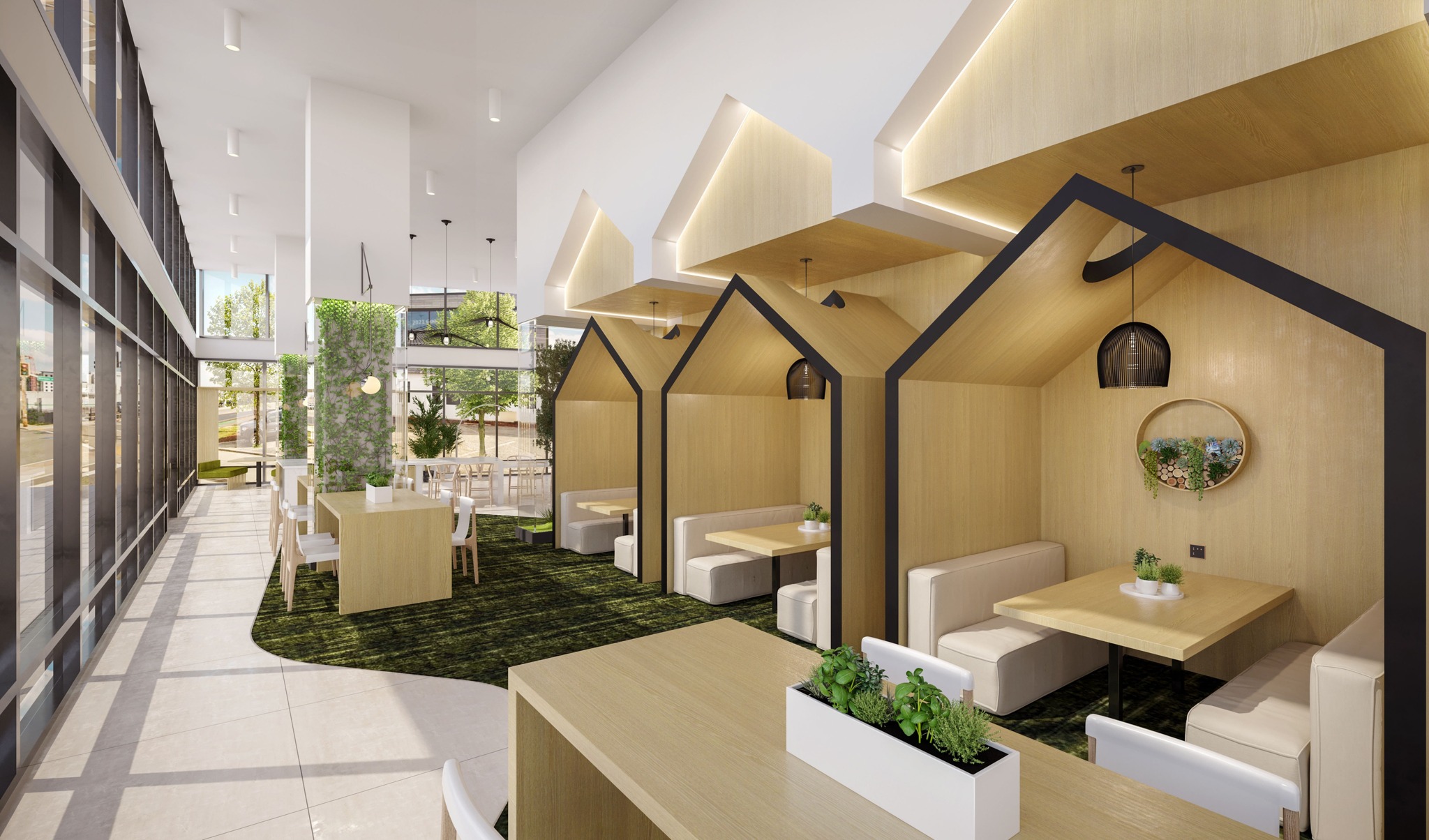work from home coworking lounge with table seating modera riverview apartment homes for rent in tn rendering