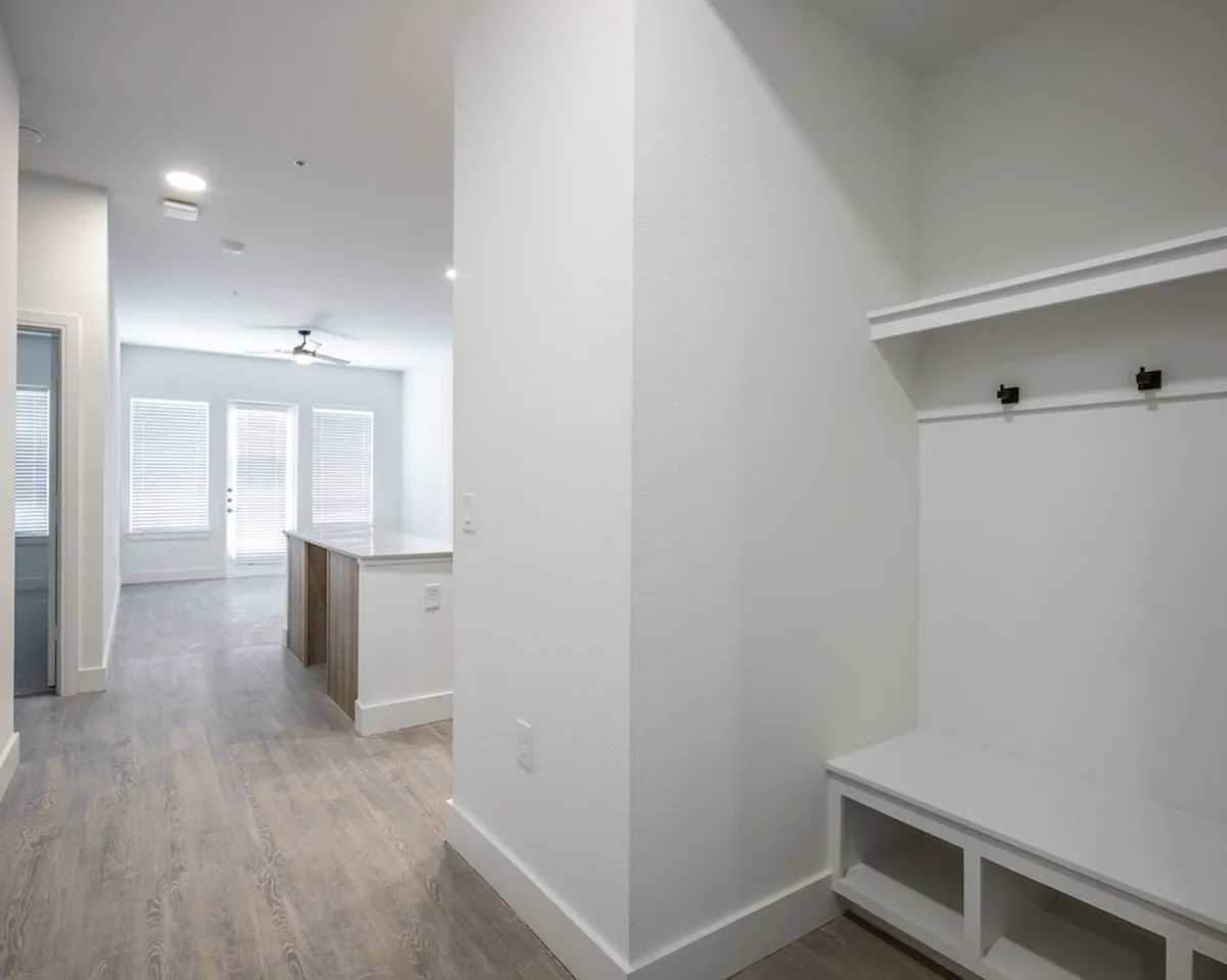 entryway with built in mud room area for storage