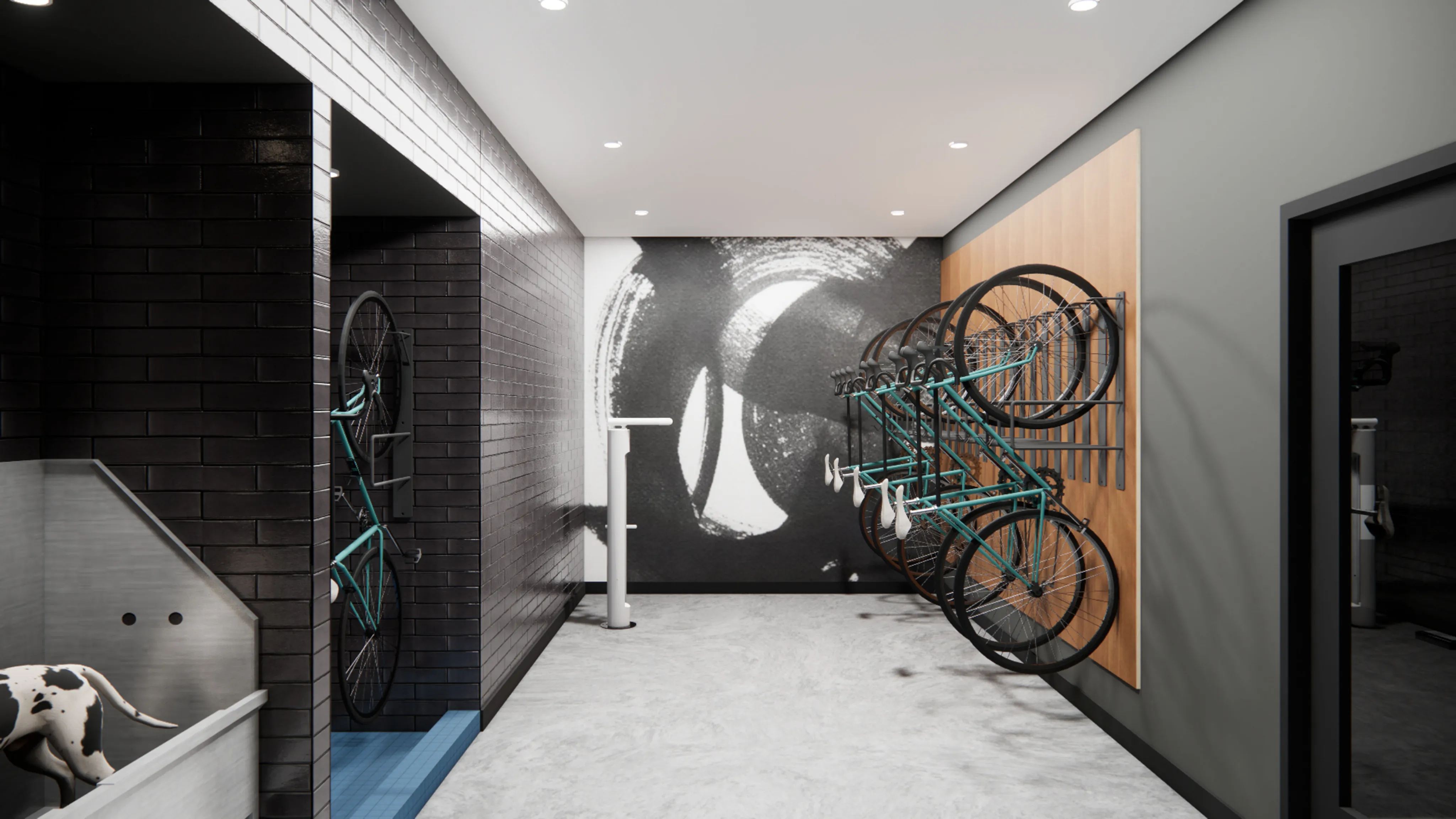 bike storage area at modera raleigh hills apartment homes for rent in beaverton or
