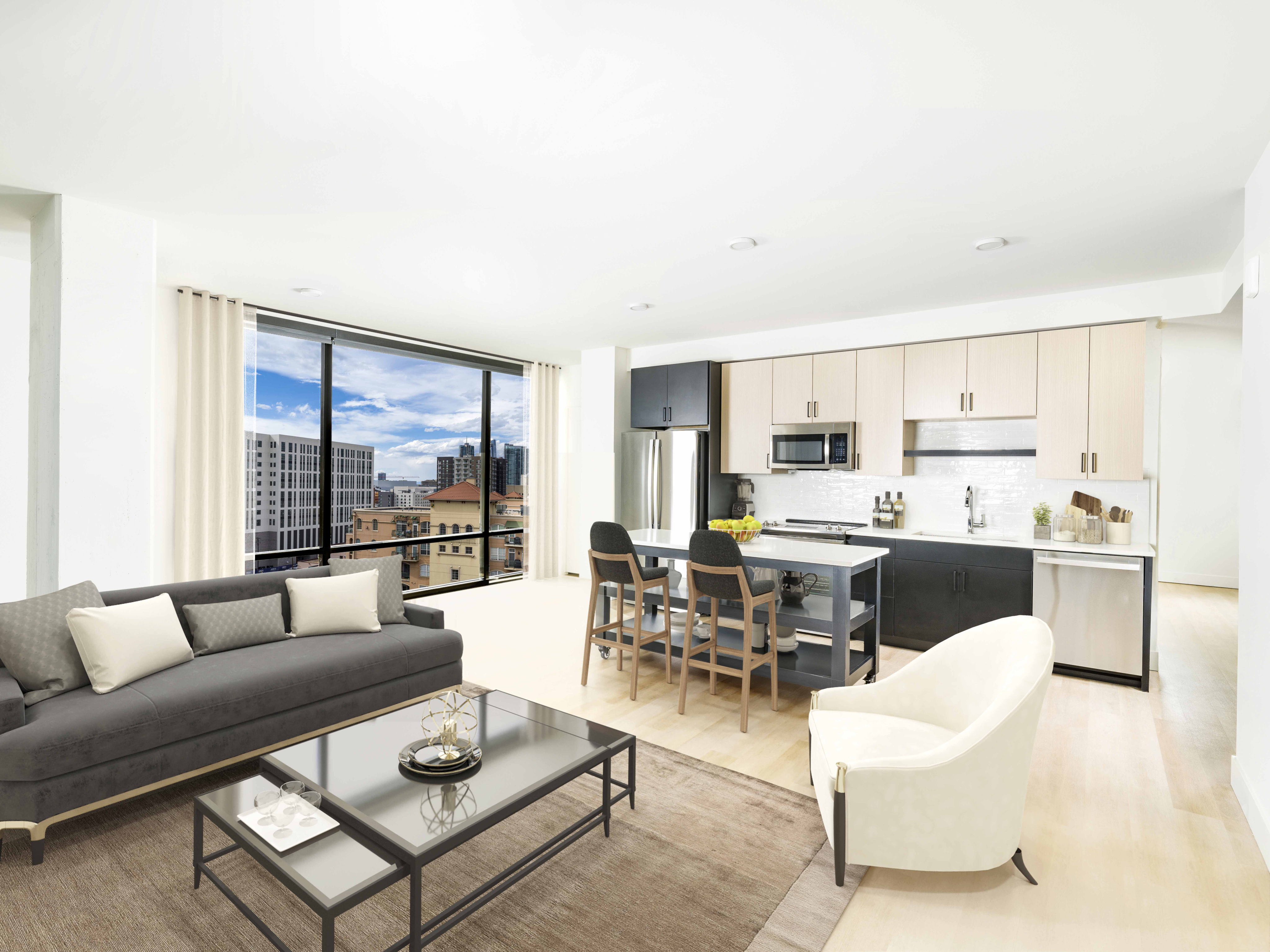 spacious open floor plans at Modera Golden Triangle.