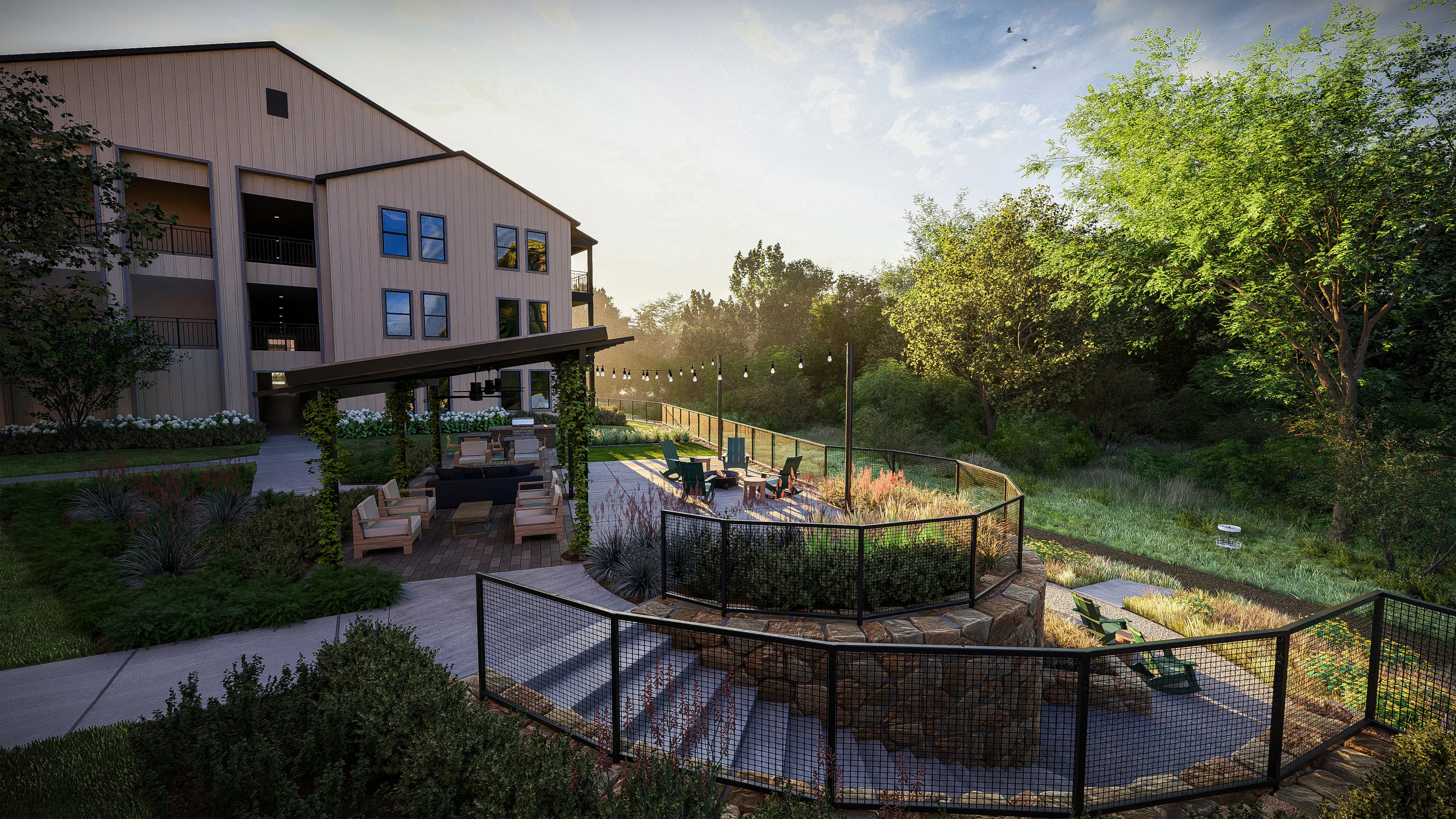 overlook grilling area outside modera mckinney ridge apartment homes for rent in dallas tx