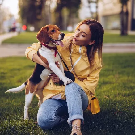 Dog with mom