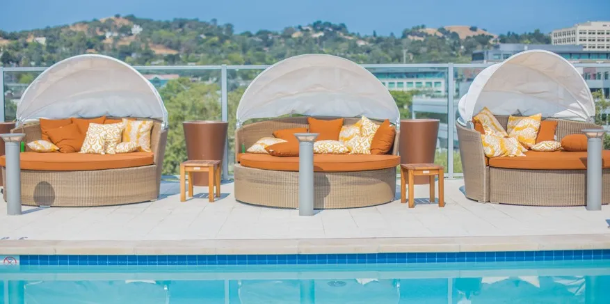 Lavish Pool & Spa with Lounge Cabanas