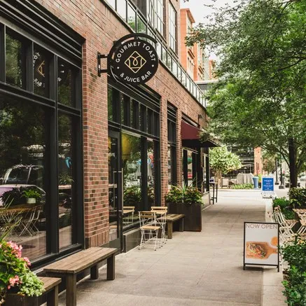 Image of sidewalk view of Navy Yards neighborhood