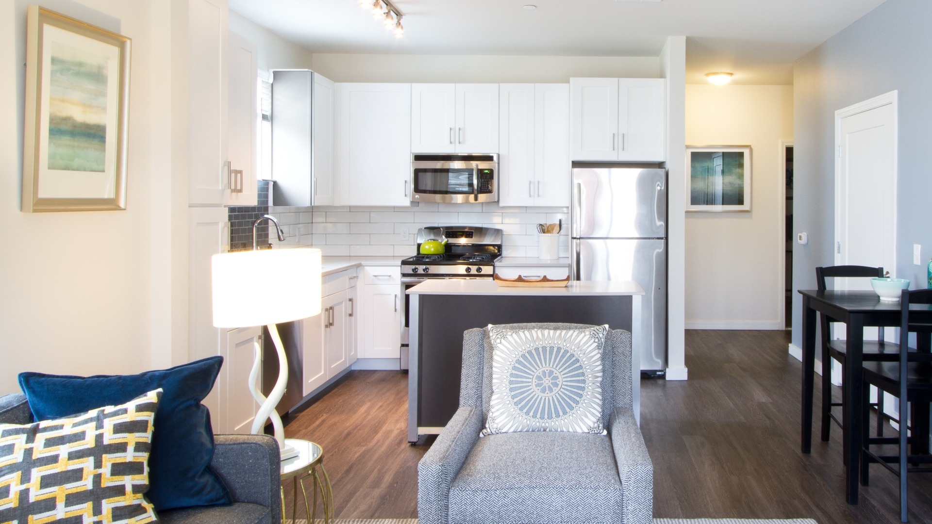 high-end kitchen at modera natick center apartment homes near natick ma