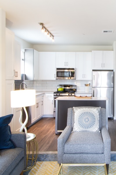 high-end kitchen at modera natick center apartment homes near natick ma