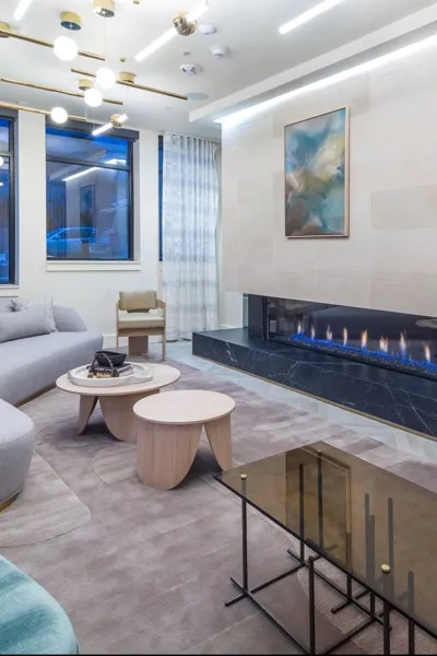 community room at modera cherry creek apartments denver