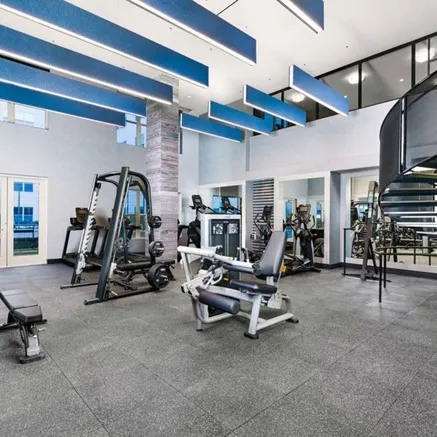 Fitness center with weight equipment
