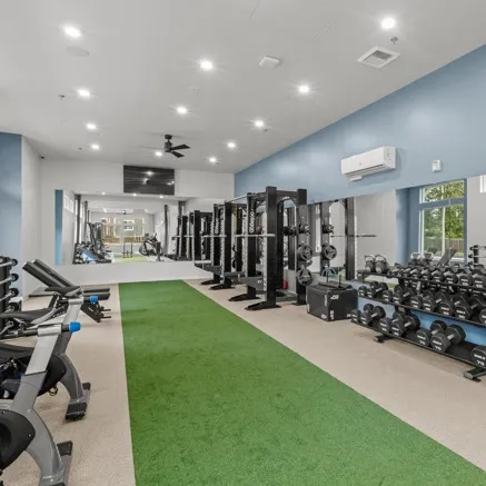 You will find all you need to stay in shape with the fitness center featuring crossfit with turf, basketball court, and pool.