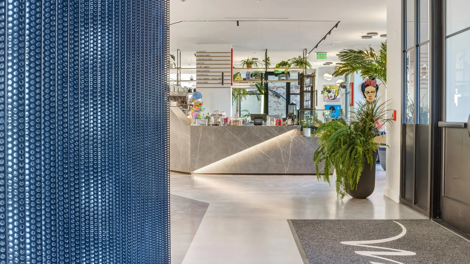 Modera New Rochelle leasing office with coffee shop
