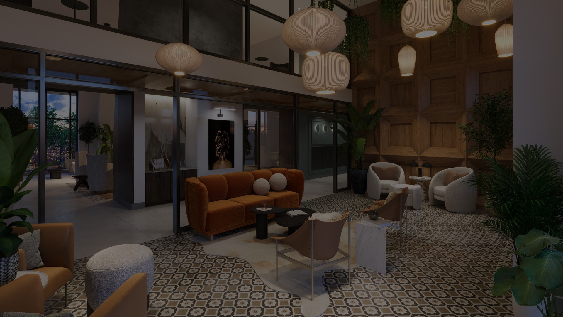 rendering of resident lounge modera riverview apartment homes for rent in tn