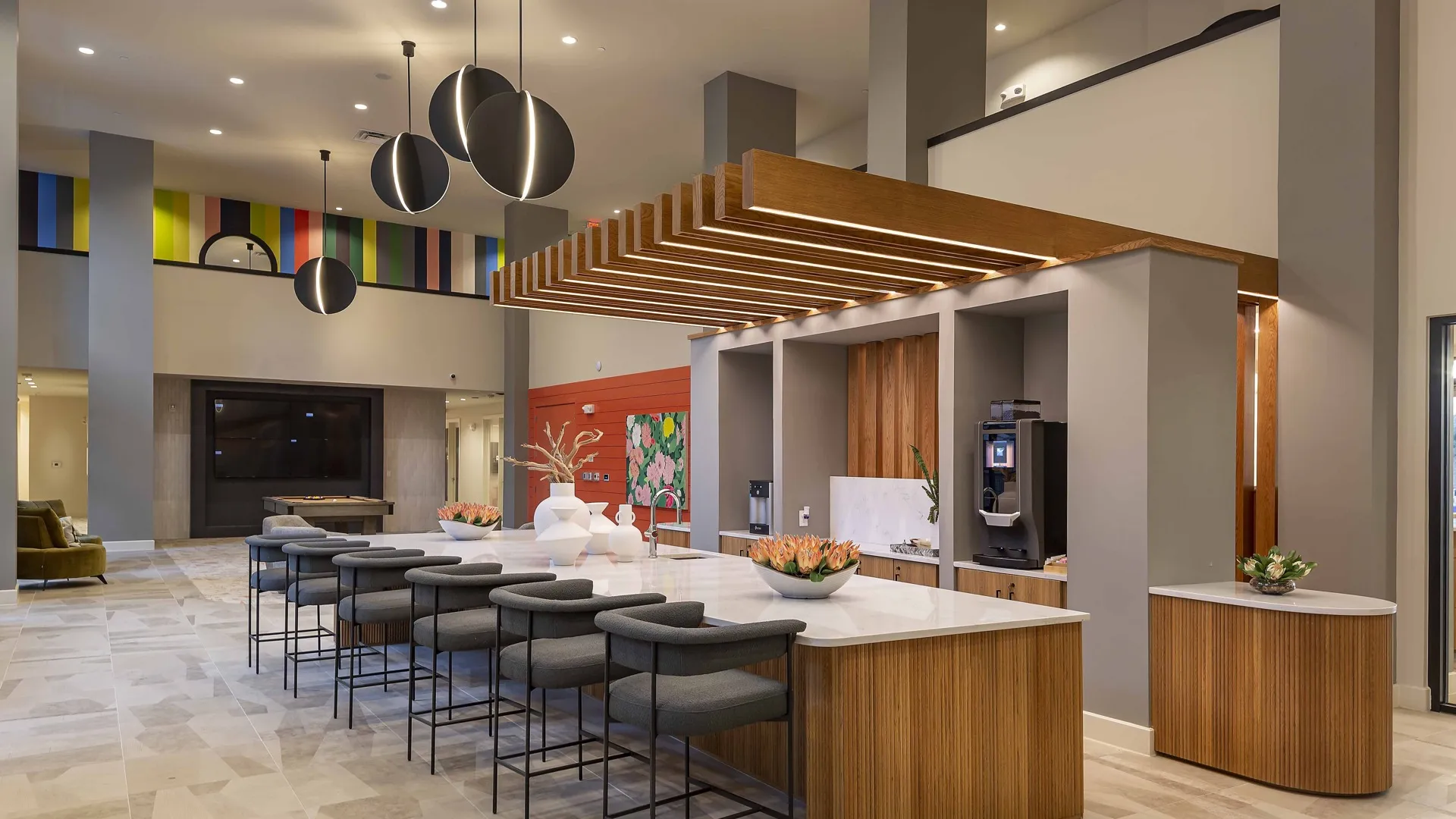modera garden oak clubhouse and coffee bar houston tx apartments