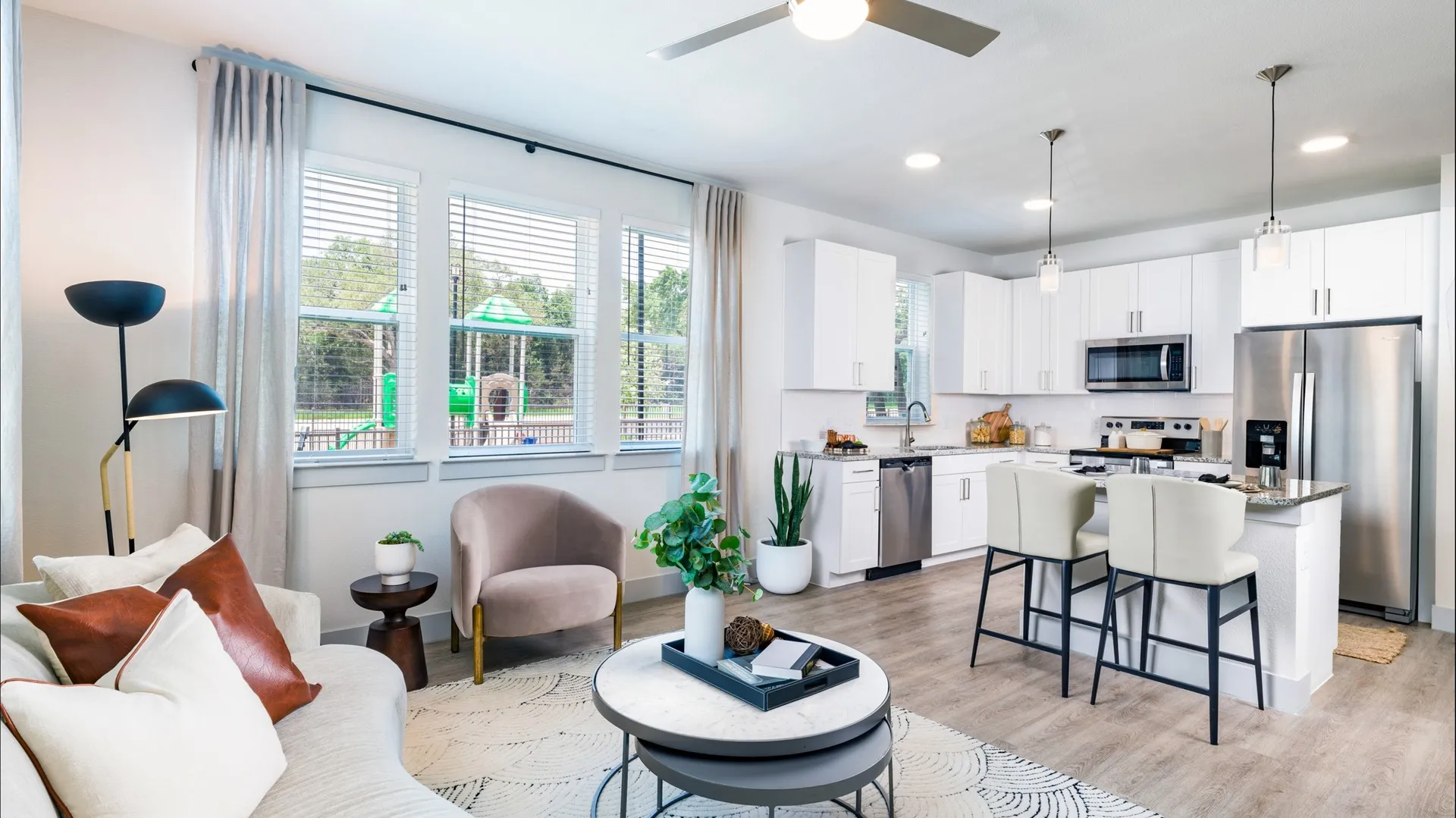 modera georgetown kitchen with quartz countertops custom white cabinets and stainless steel appliances