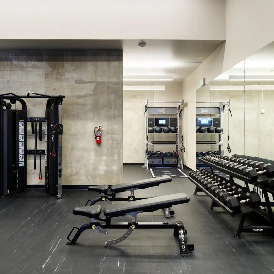 Woman working out at gym image