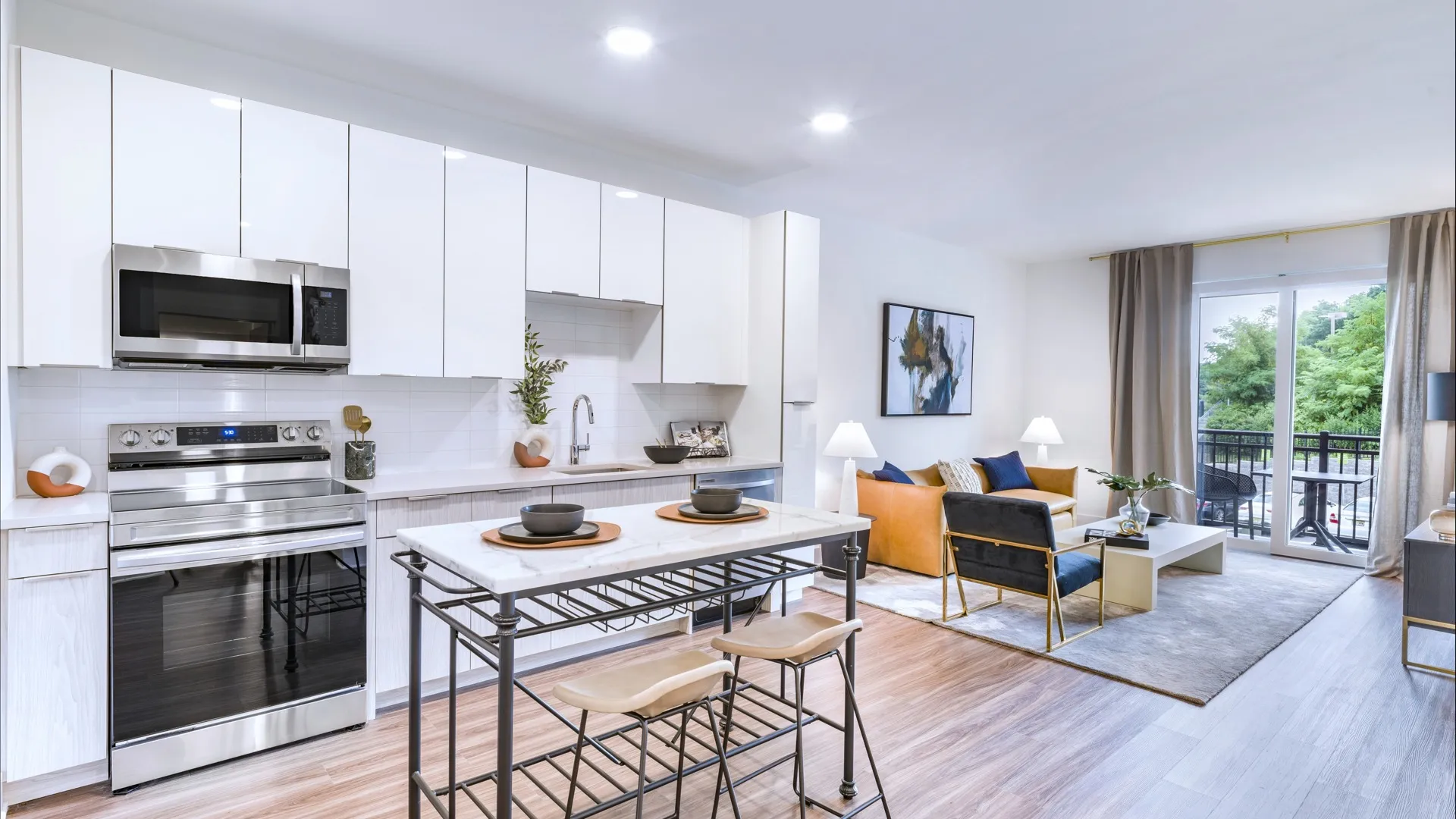 interior home kitchen at modera montville apartment homes for rent in new jersey