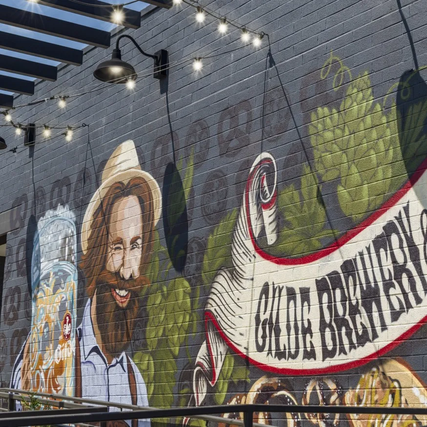 glide brewery outdoor mural on wall modera loso apartment homes for rent in charlotte nc