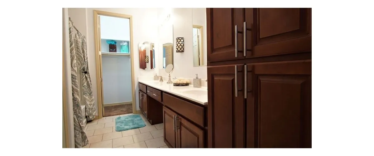 Apartment bathroom — representative home at 9920 Apartments.