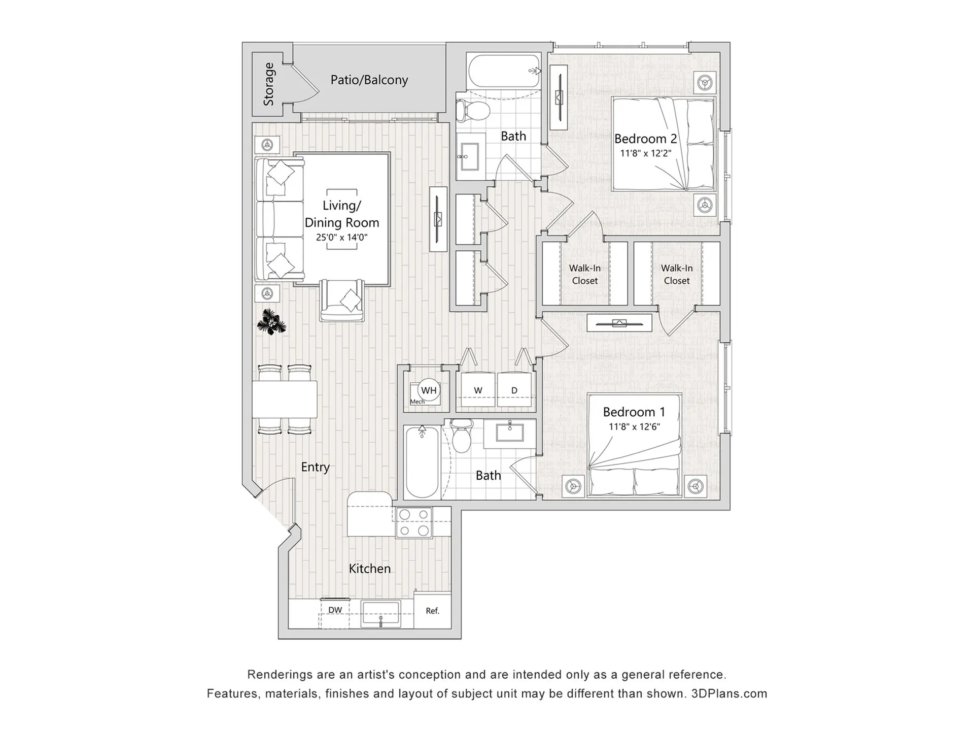 1-2 Bedroom Apartments, Kansas City | The Moxie Floor Plans