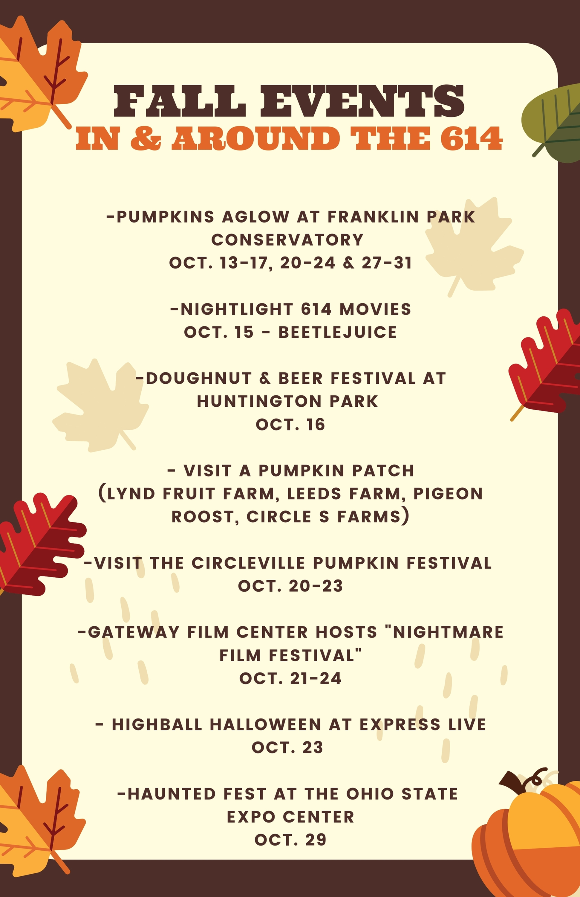 Fall Events In & Around the 614