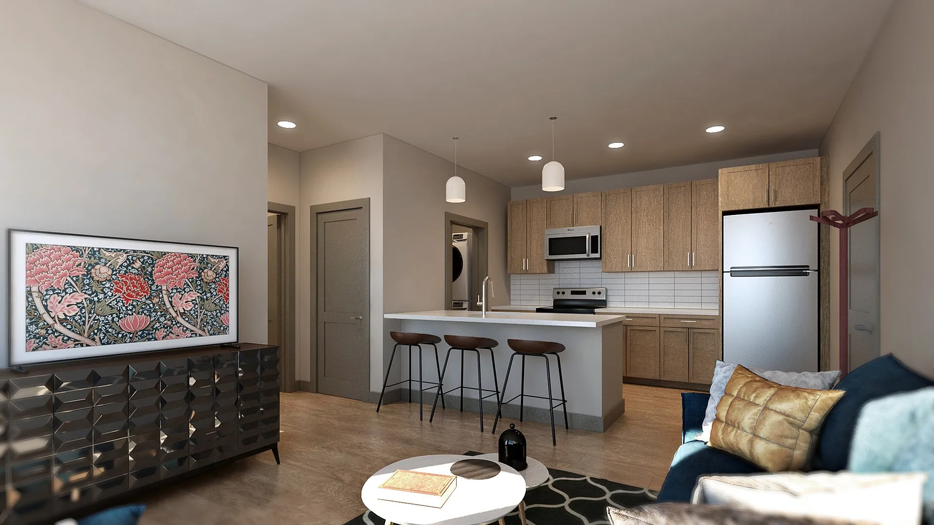 Kitchen and Living Room
