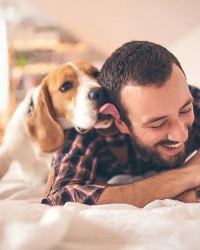 Man with dog