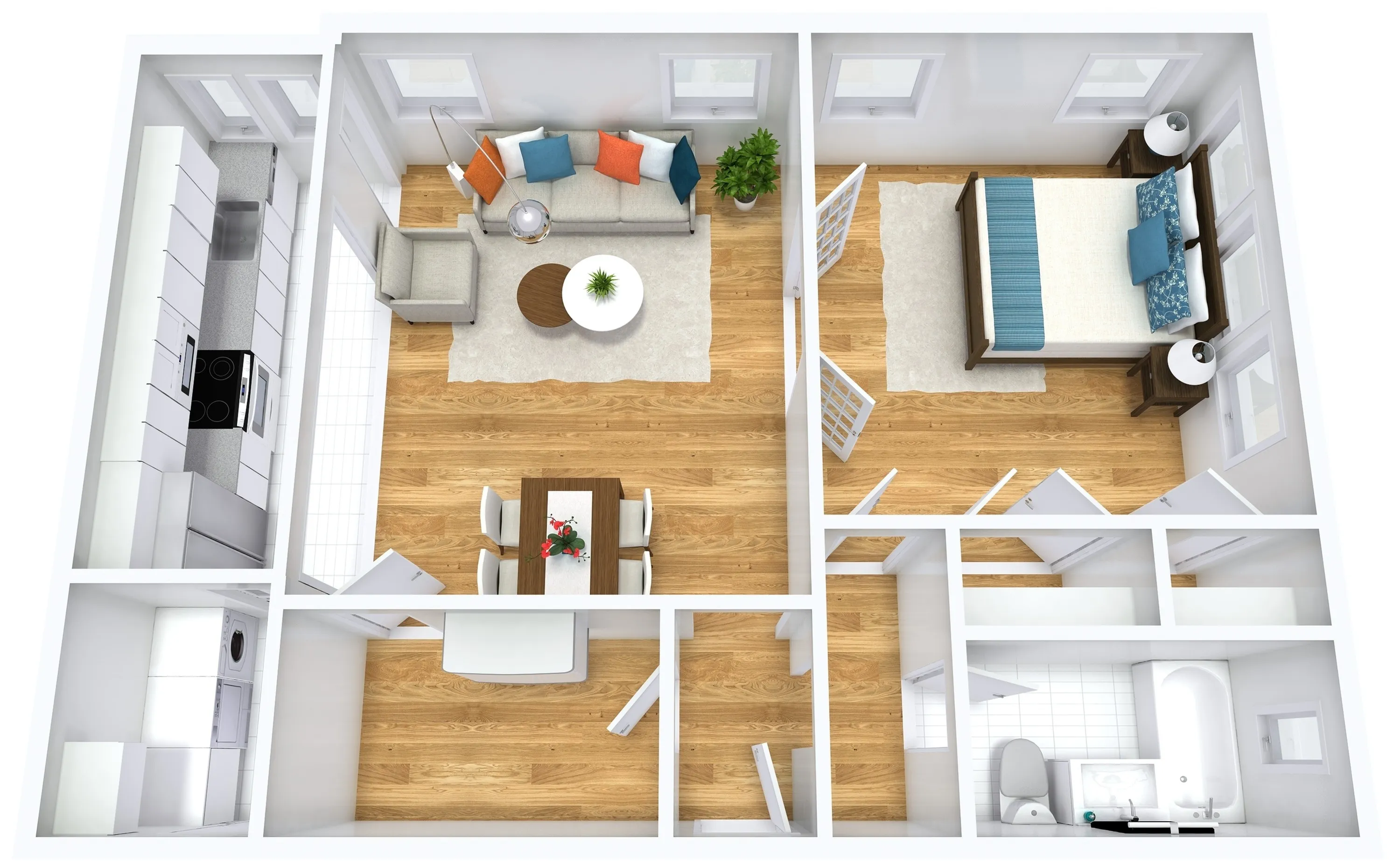 B10 Floor Plan- 710 SqFt One Bedroom Apartment
