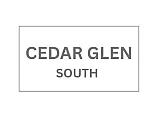 Elegant Cedar Glen South logo in crisp silver-gray, symbolizing modern living.
