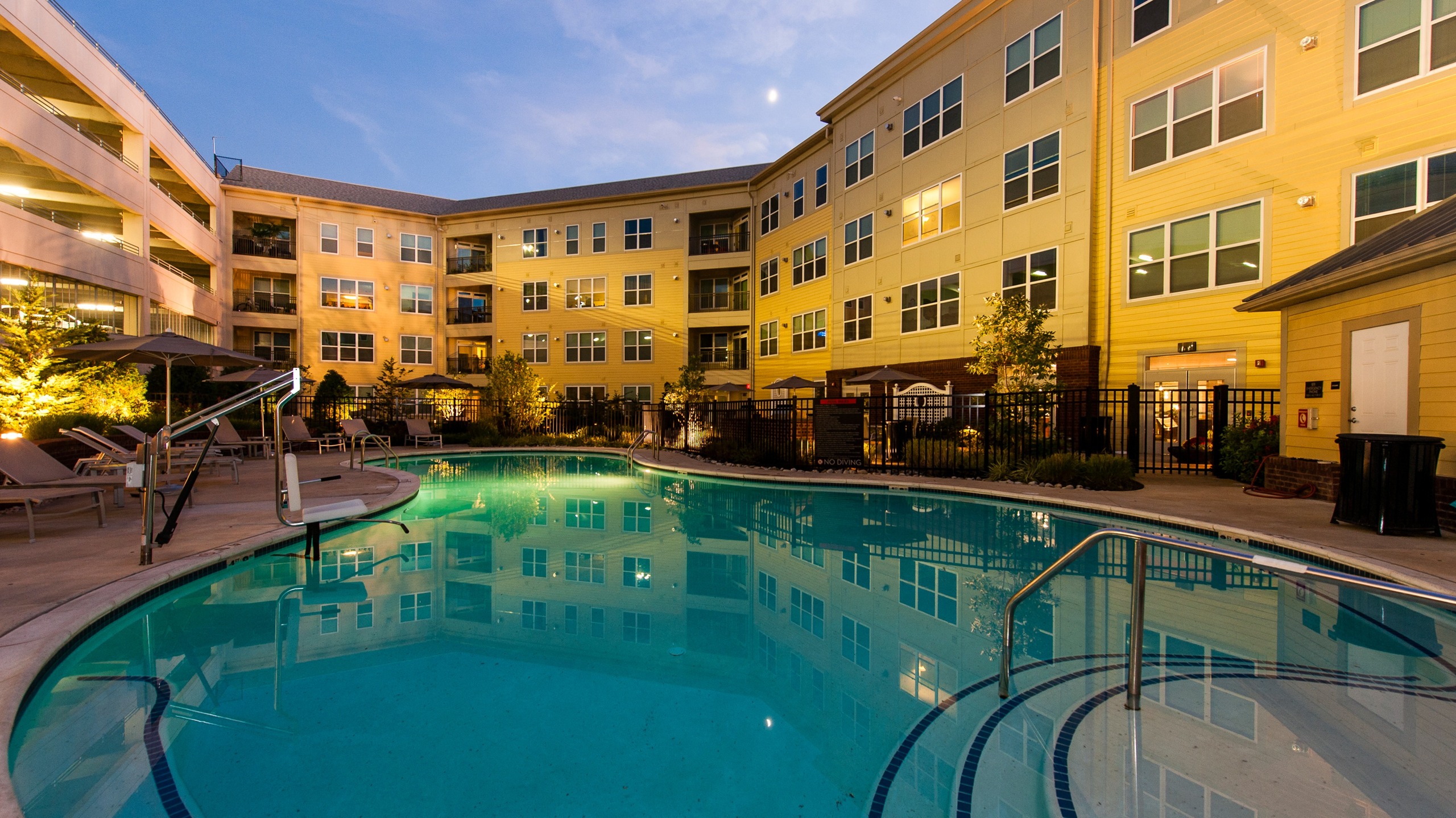 Pool night view