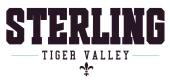 Elegant logo design for Sterling Tiger Valley with bold typography and stylish fleur-de-lis accent.