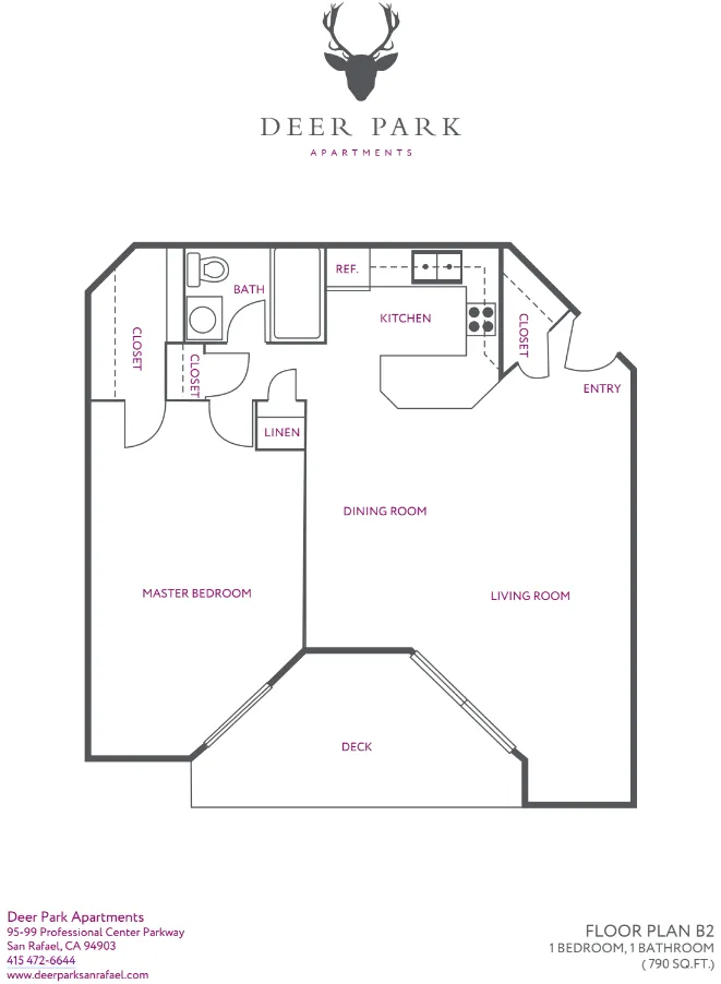 One Bedroom 1 Bed Apartment Deer Park Apartments
