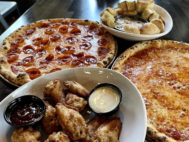 Wings and Pizza from Bricks Wood Fired Pizza