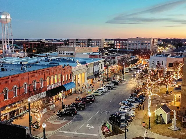 Arial shot of Historic Downtown McKinney