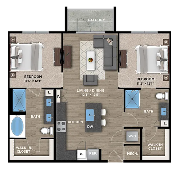 2+2A Floor Plan
