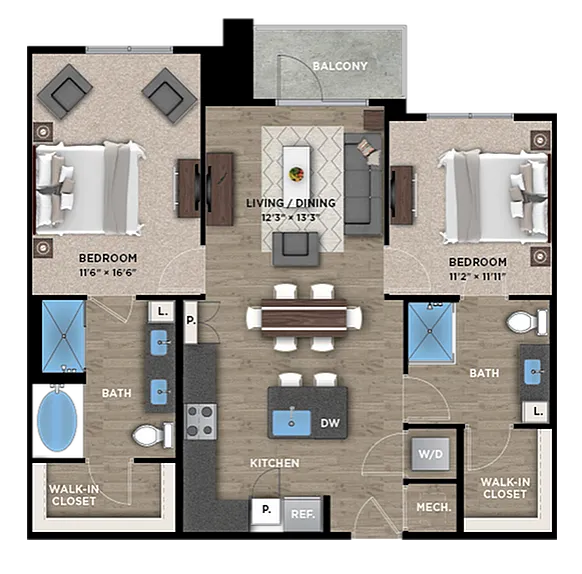2+2D Floor Plan