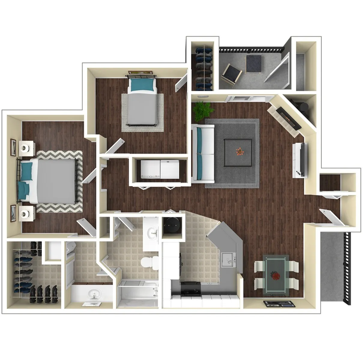 Saratoga Ridge Apartments in South Austin, TX offers 2-bedroom, 1-bathroom options!