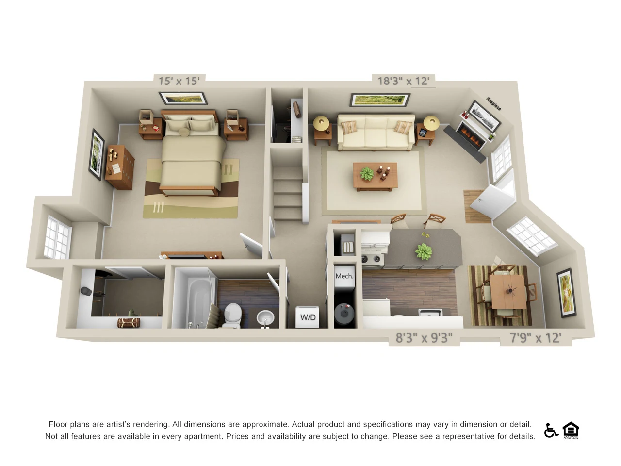 1 Bed 1 Bath