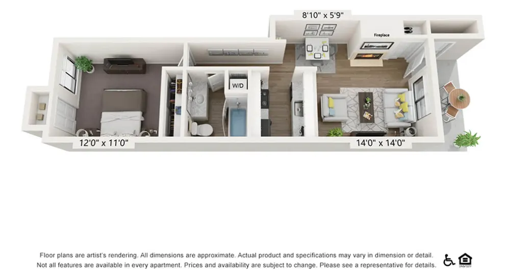 1 Bed 1 Bath