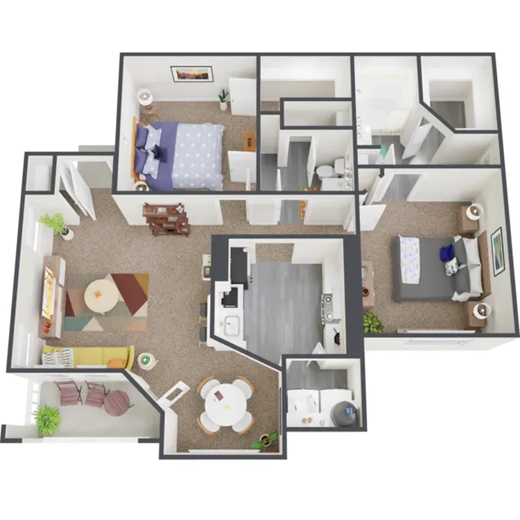 Spacious 2 bedroom, 2 bathroom apartments for rent in the Westchase neighborhood of Houston, Texas.