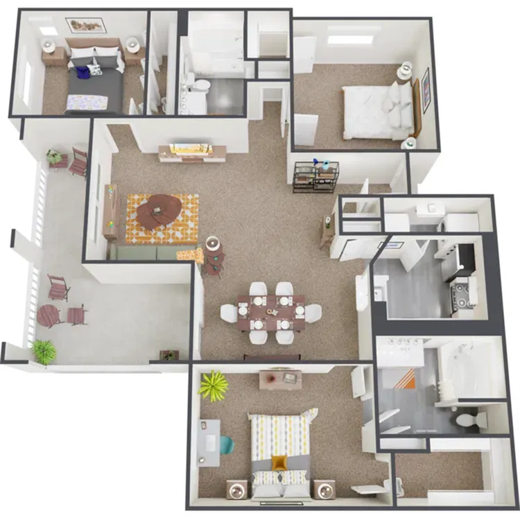 Spacious 3 bedroom, 2 bathroom apartments for rent in the Westchase neighborhood of Houston, Texas.