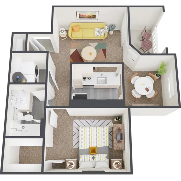 Spacious 1 bedroom + 1 bathroom floor plan in the Westchase neighborhood of Houston, Texas