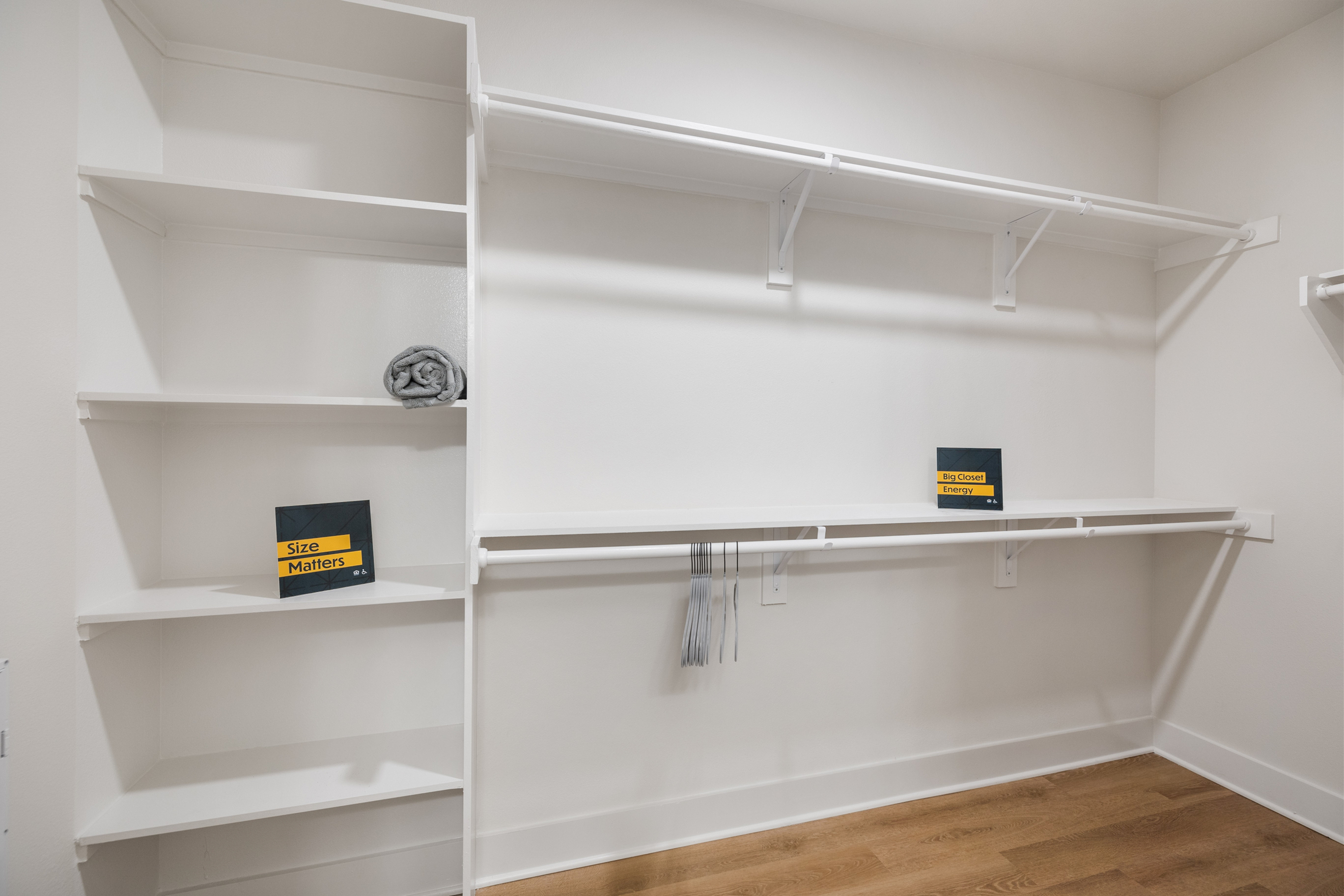 Walk-in Closets with Built-in Shelving